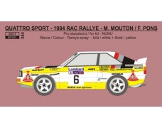 Decal – Audi Quattro Sport - 1984 RAC Rallye Mouton / Pons